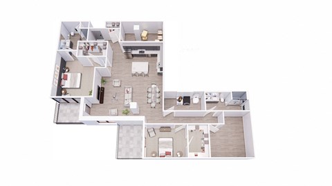 2 bed 2 bath 2B2 Floor Plan at Tesson Ridge, Saint Louis, MO 63128